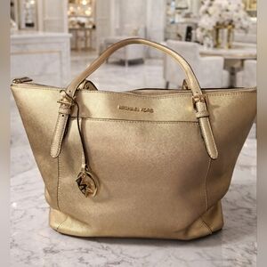 Michael Kors Metallic Gold Tote Bag